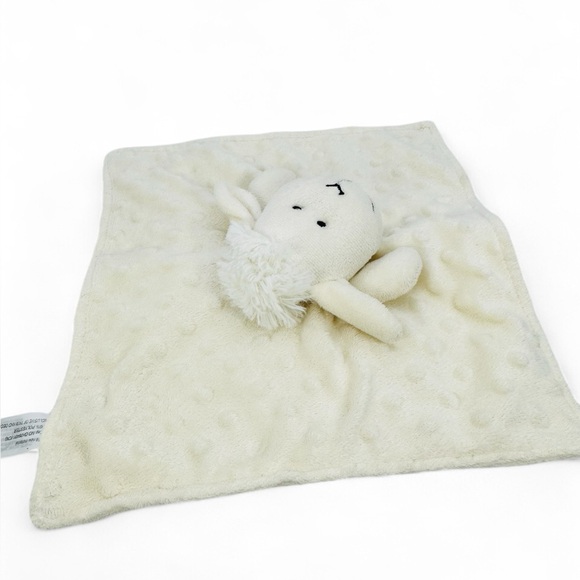 Sheep Lamb Lovey Baby Security Blanket Bumpy Texture  10” Trim And Decoration - Picture 2 of 6